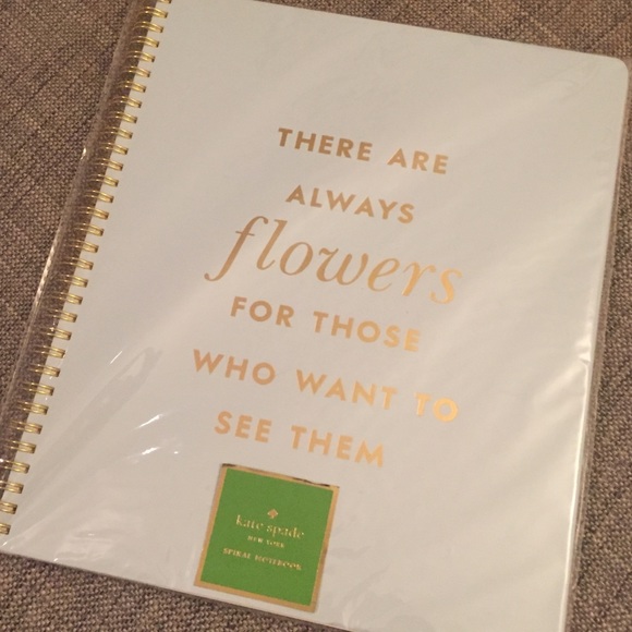 Kate Spade Large Lined Notebook w Slogan NEW NWT